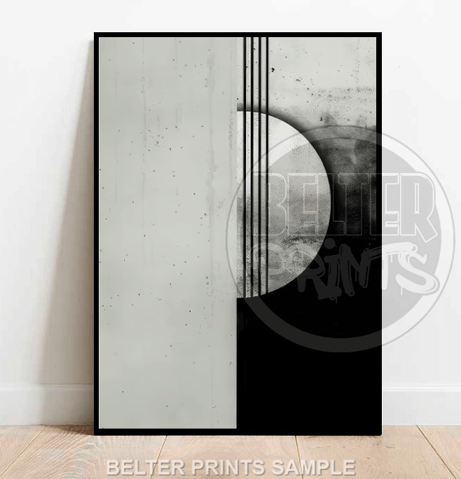Modern Grey & Black Abstract Print
