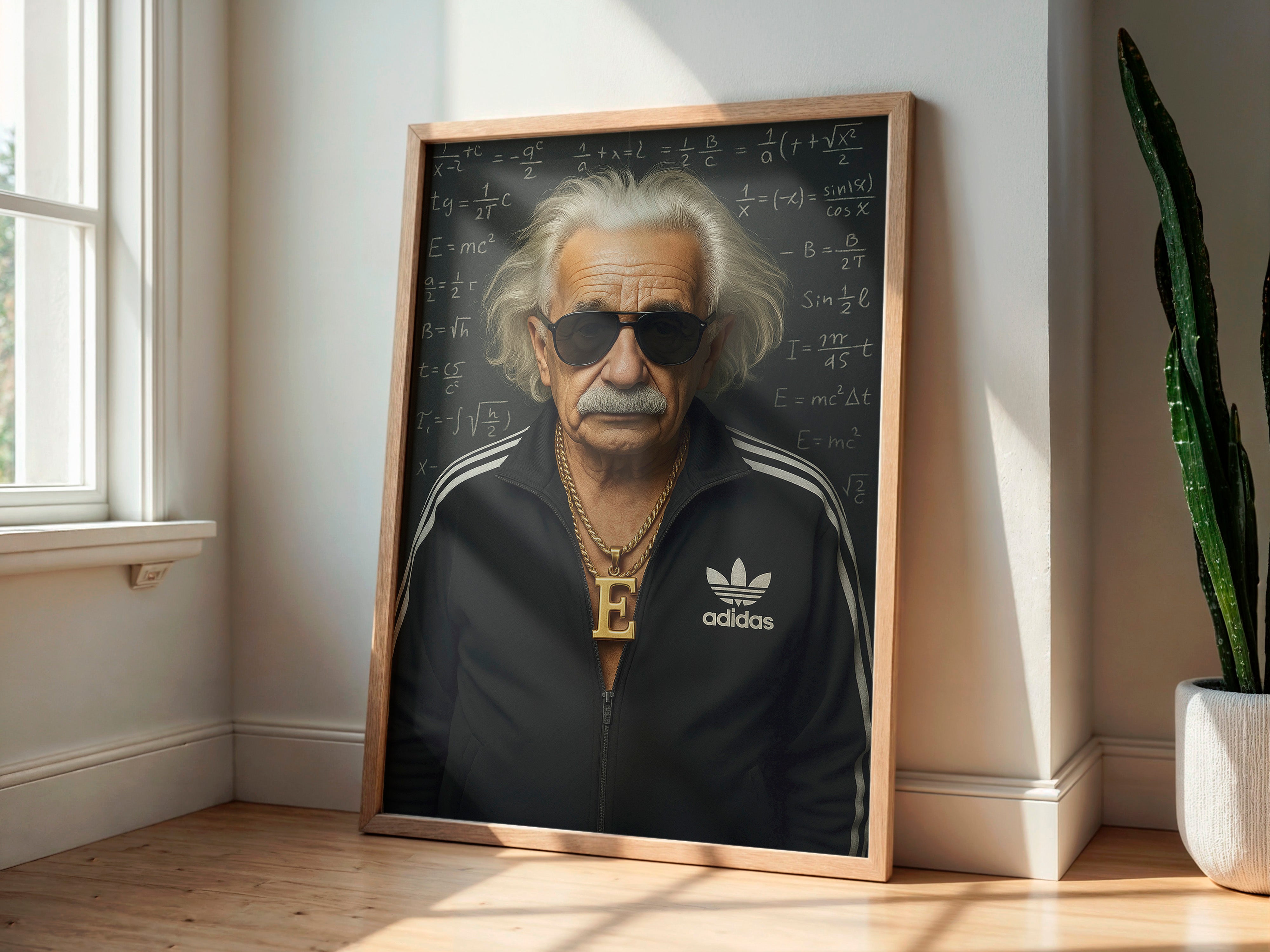 Einstein Street Genuis | Funny Urban Scientist Wall Art Print
