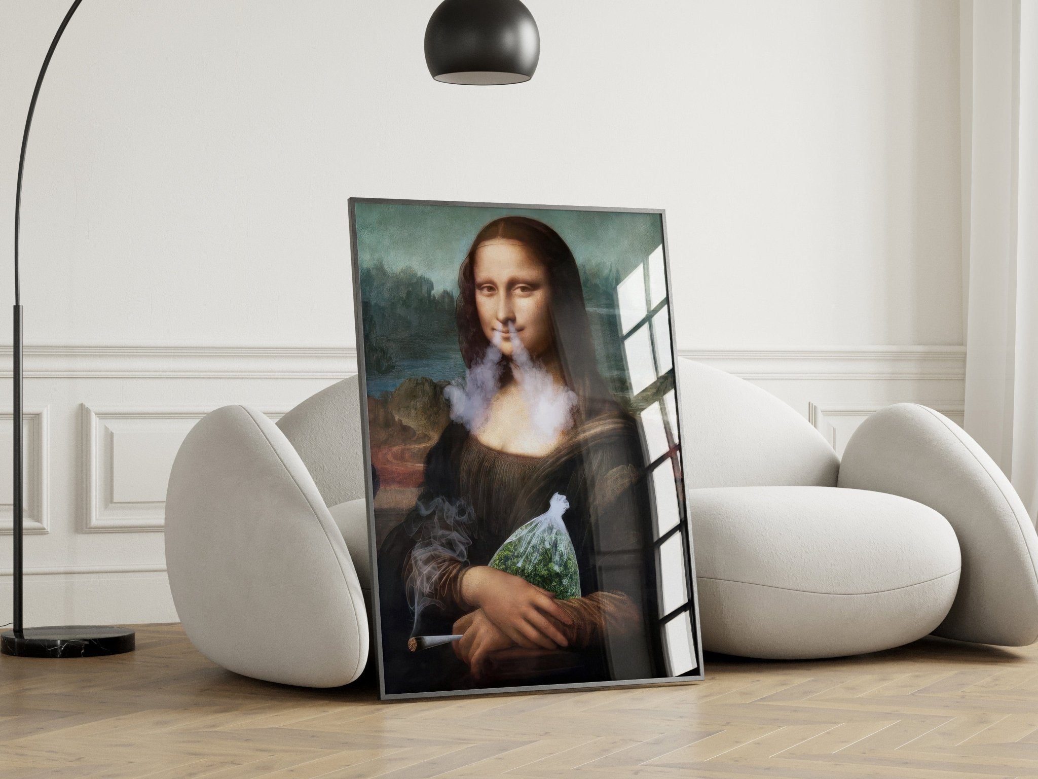 Mona 420 | Smoking Mona Lisa Wall Art Print - Print
