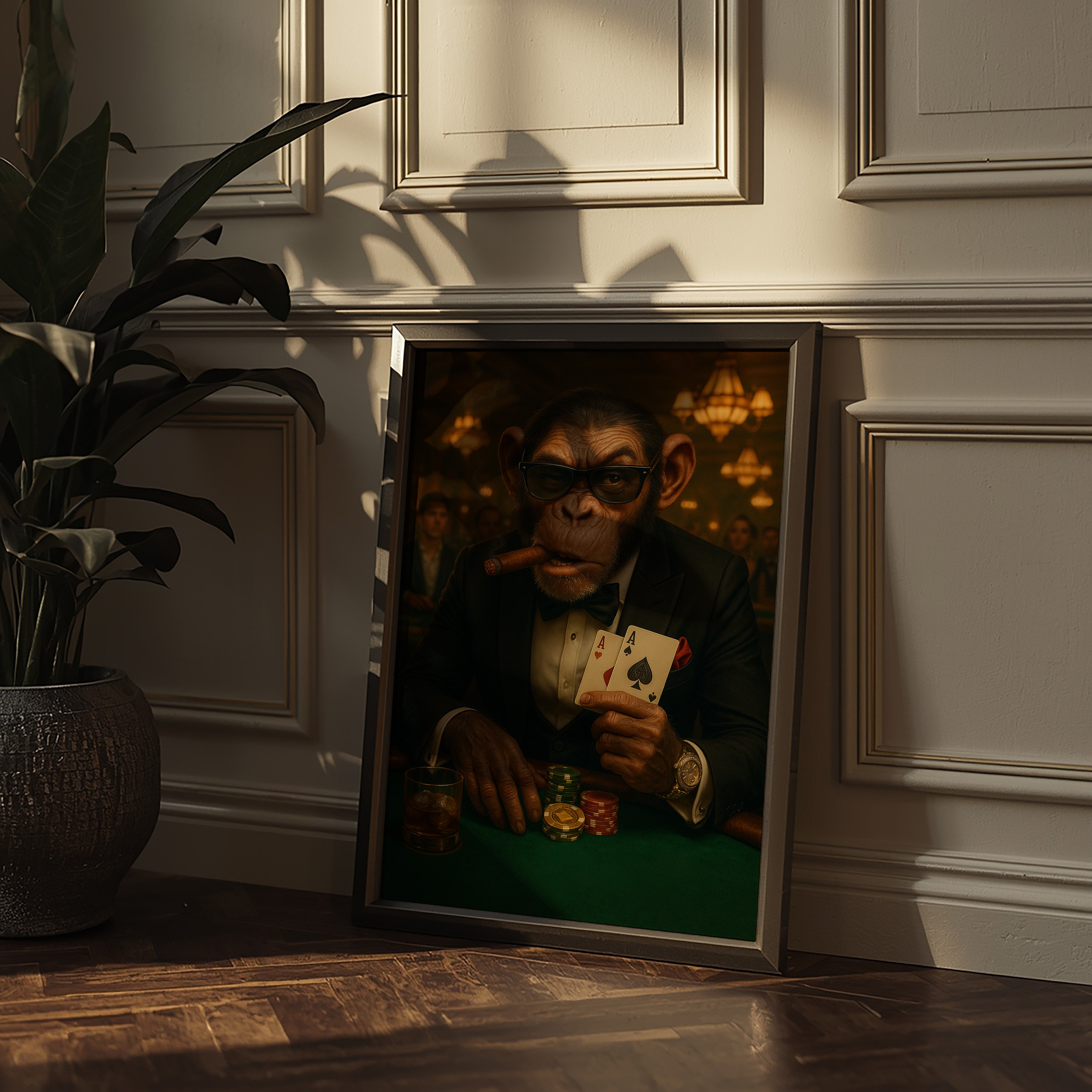 High Rolling Chimp | High Stakes Casino Wall Art Print