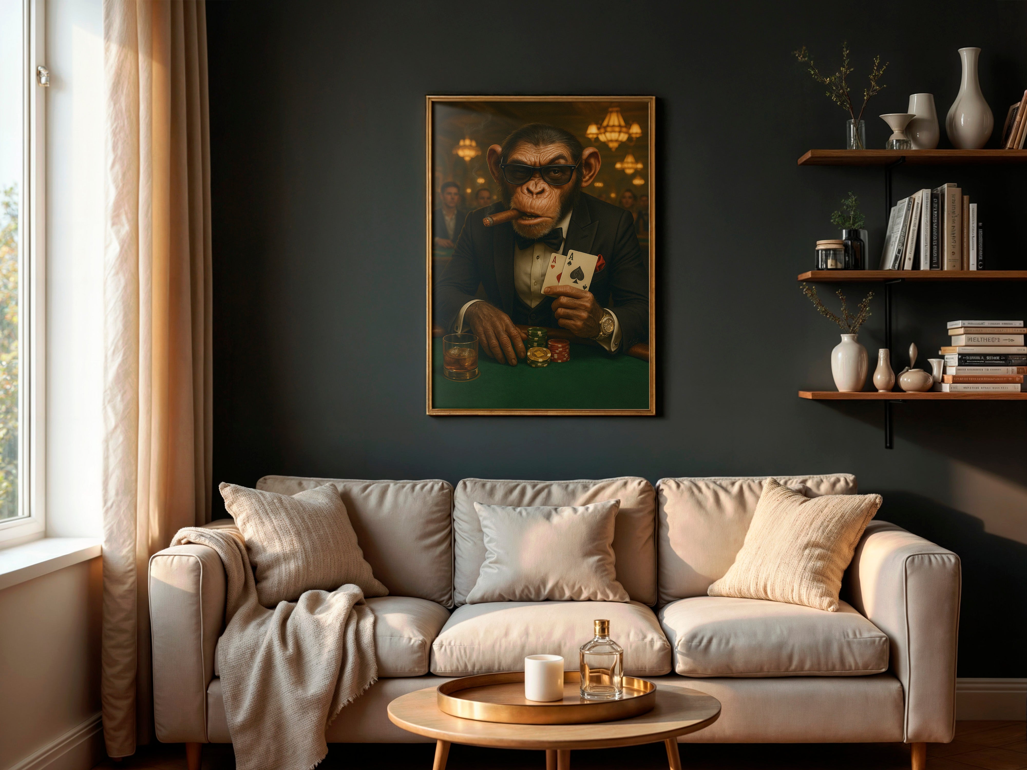 High Rolling Chimp | High Stakes Casino Wall Art Print