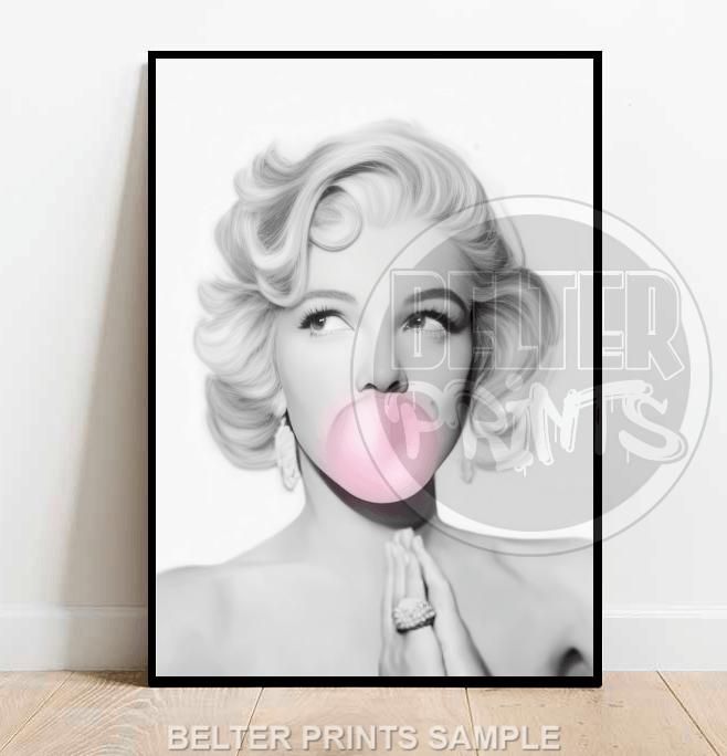 monroe-bubble-gum-glamour-wall-art-print