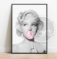monroe-bubble-gum-glamour-wall-art-print
