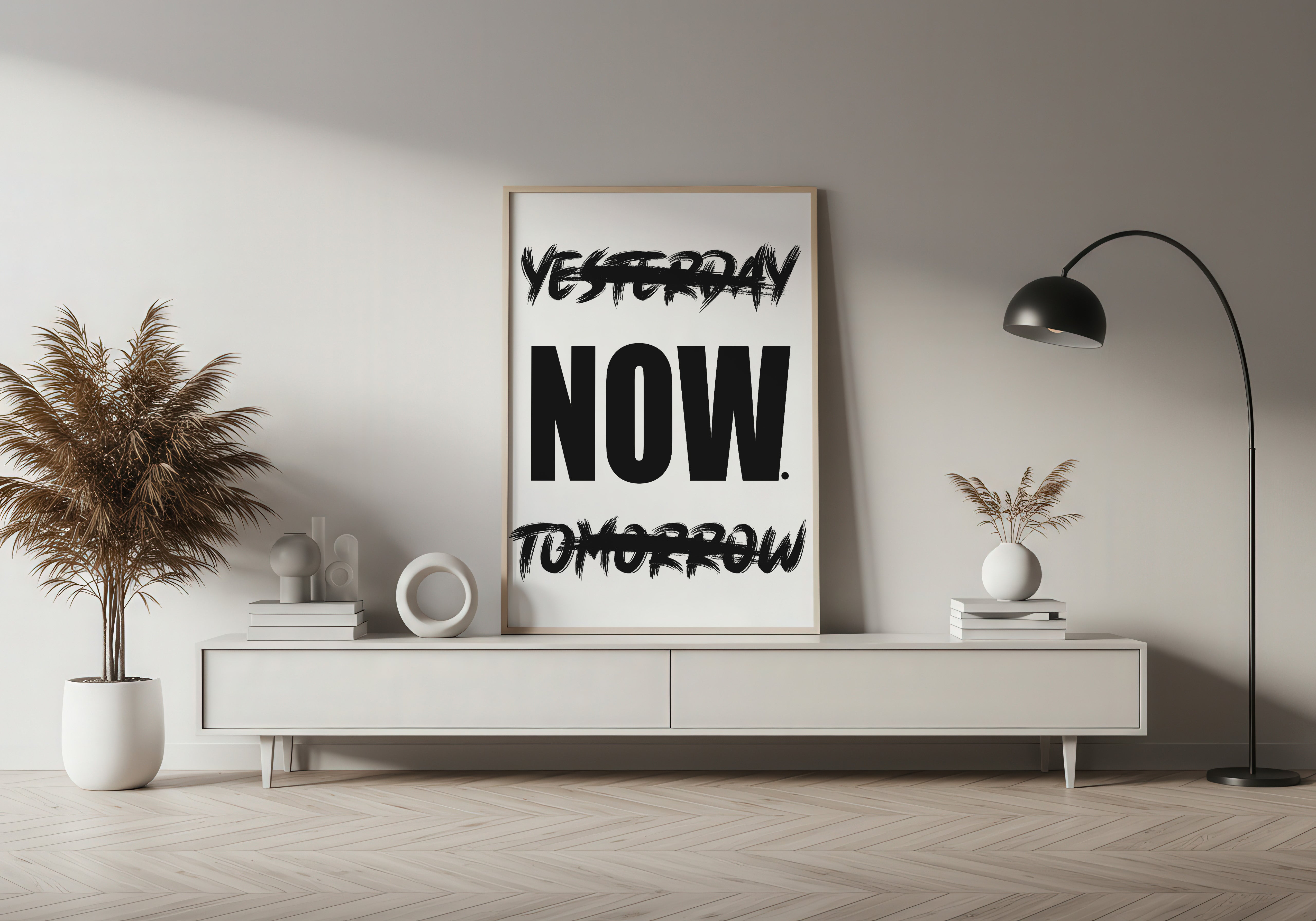 motivational-yesterday-now-tomorrow-poster-minimalist-wall-decor