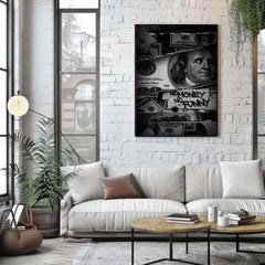 No Money No Funny | Graffiti Dollar Wall Art Print - Print