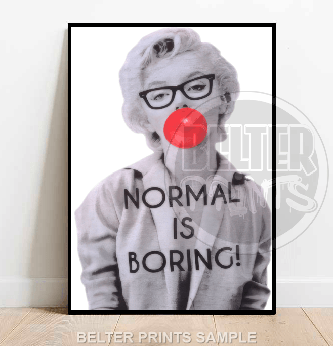 normal-is-boring-marilyn-monroe-bubble-gum-wall-art-print