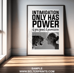 not-intimidated-woman-big-cat-wall-art-print-poster