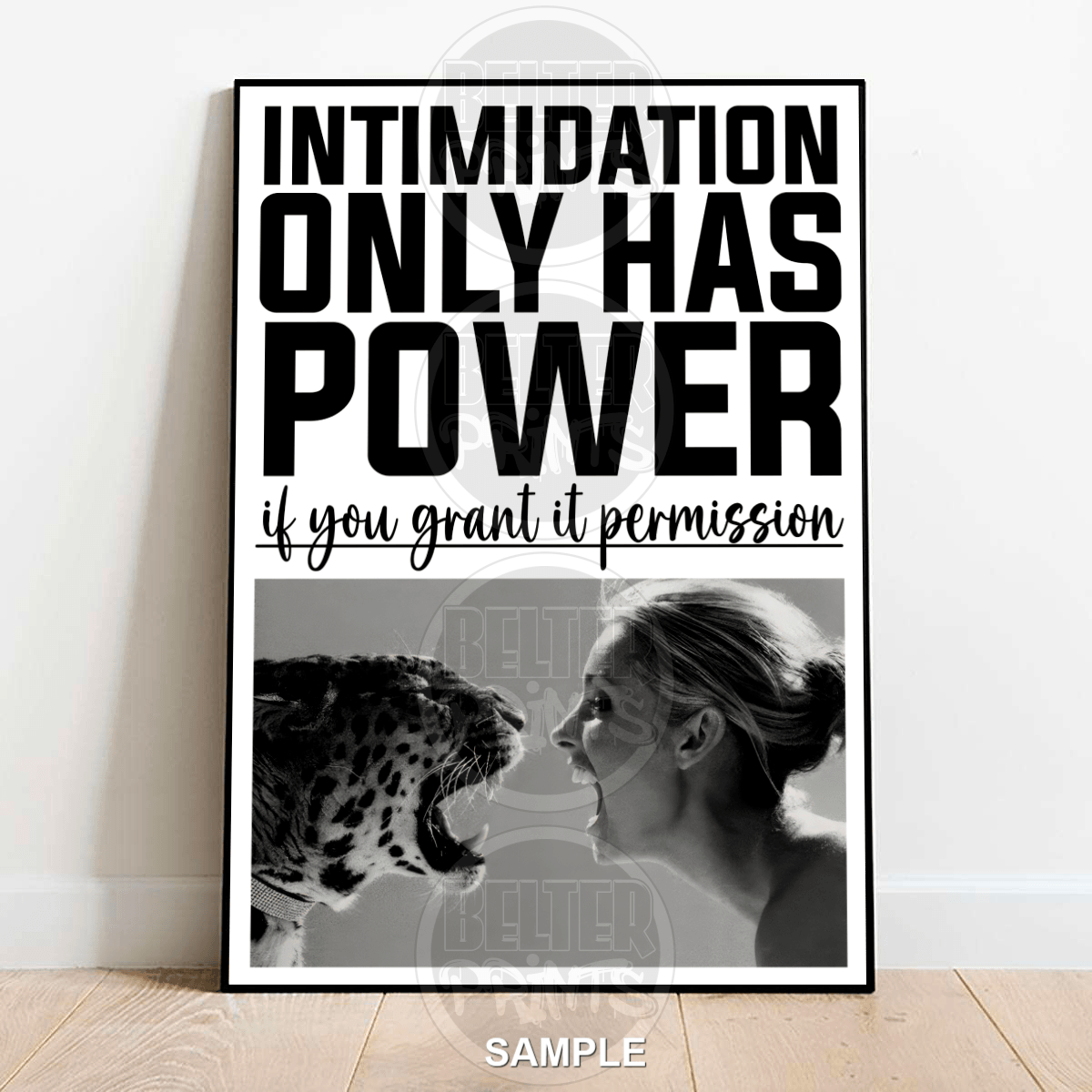 not-intimidated-woman-big-cat-wall-art-print