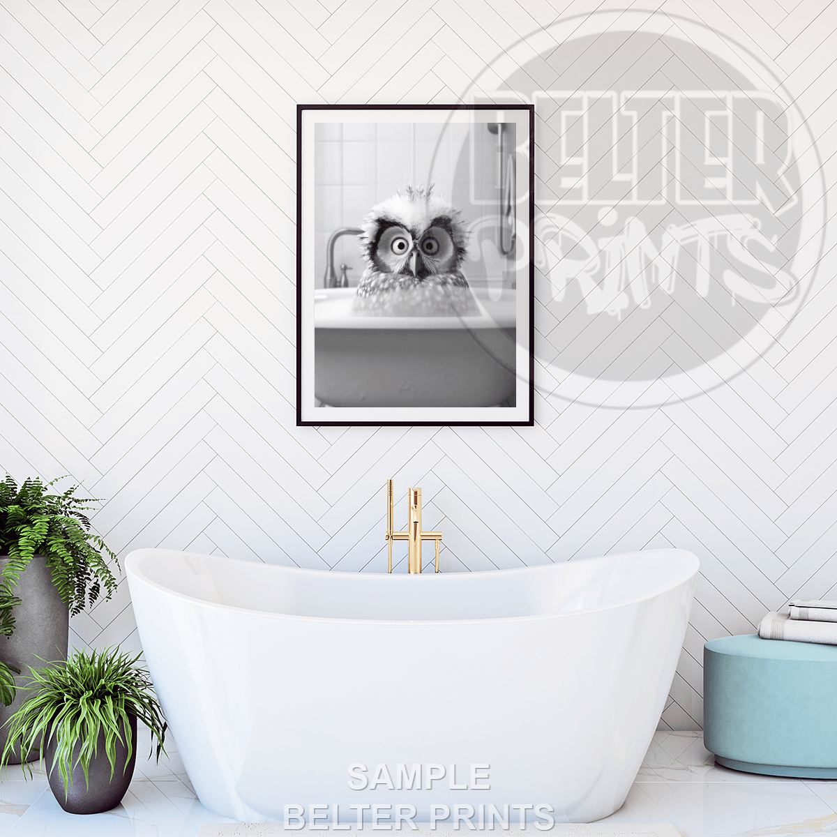 owl-in-the-bath-wall-art-print-funny