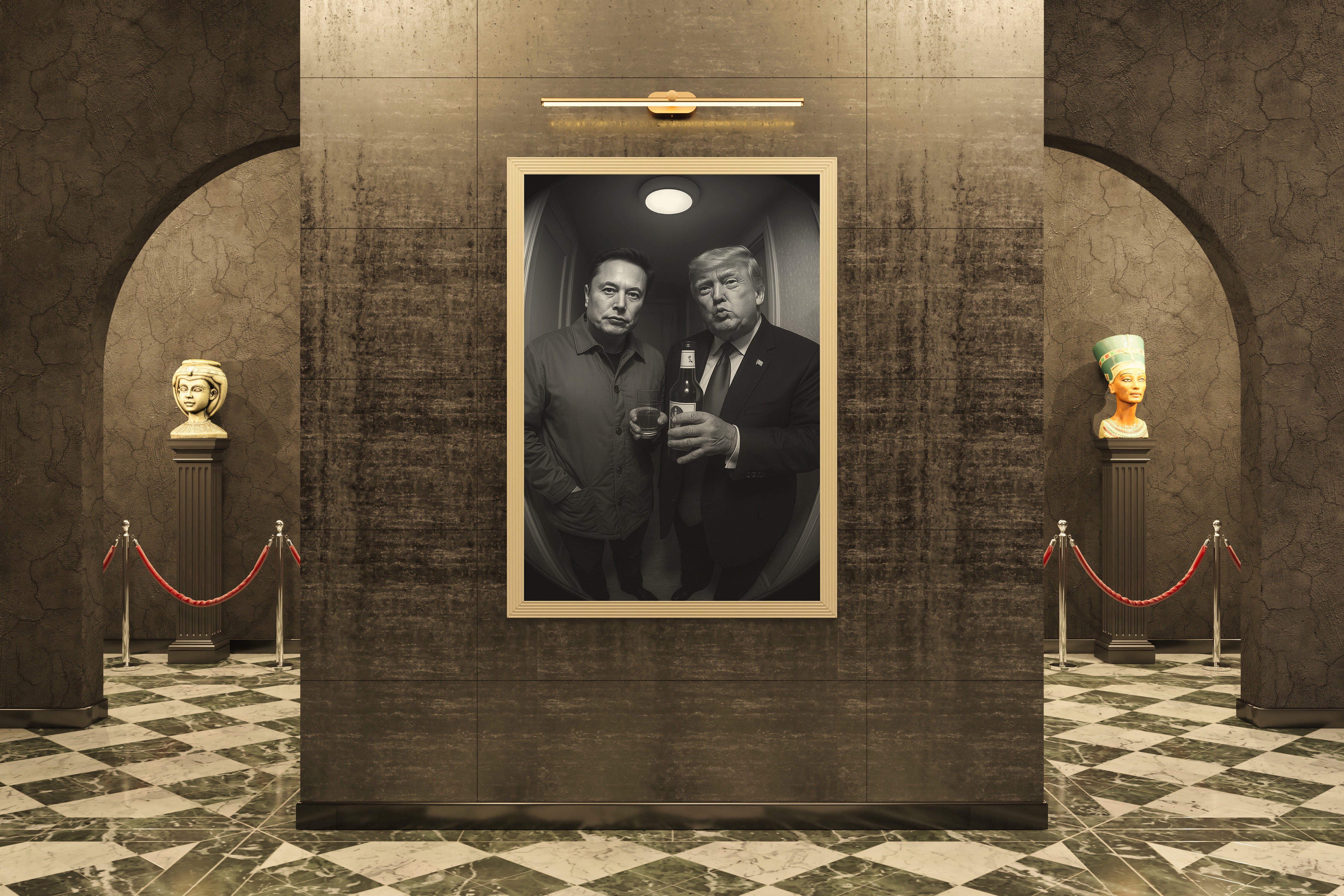 Putin & Kim Elon & Trump | Door Cam Satirical 2-Print Bundle