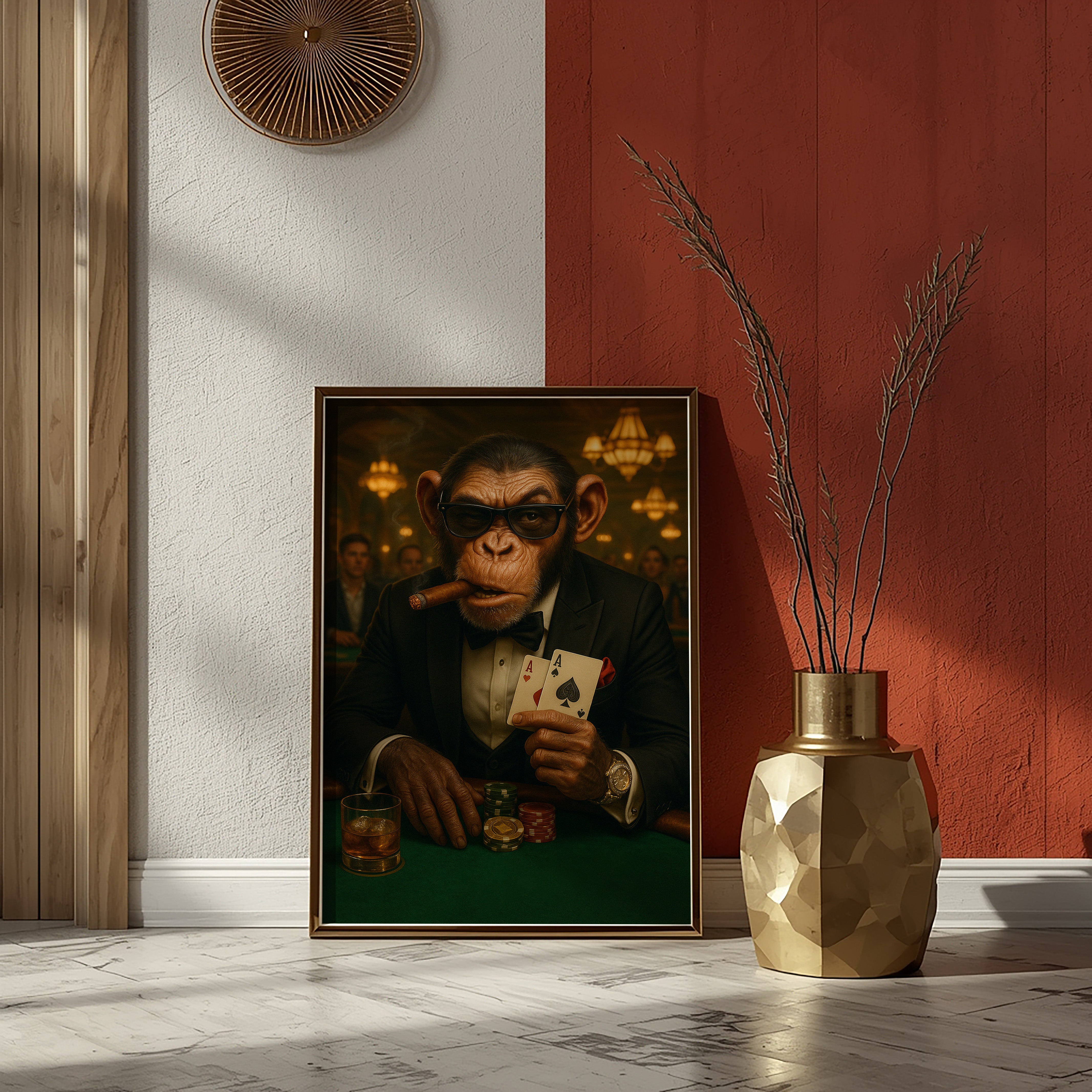 High Rolling Chimp | High Stakes Casino Wall Art Print