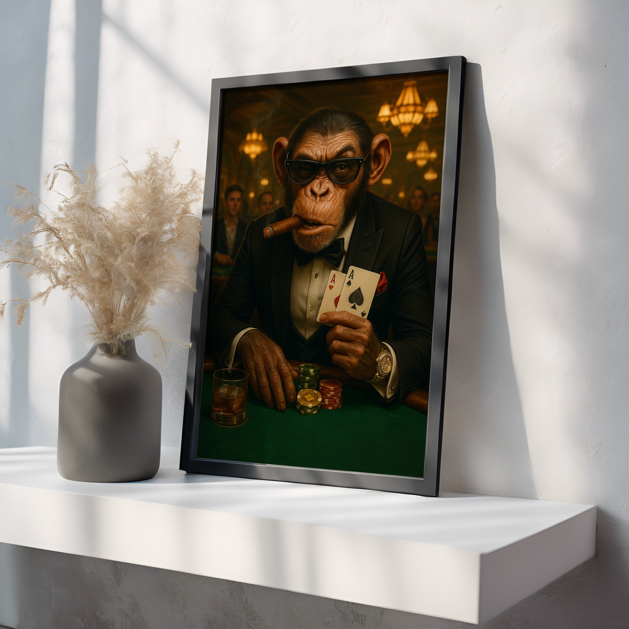 High Rolling Chimp | High Stakes Casino Wall Art Print