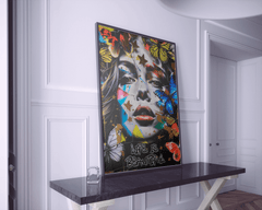 Life Is Beautiful Butterfly Wall Art | Vibrant Urban Street Art Portrait