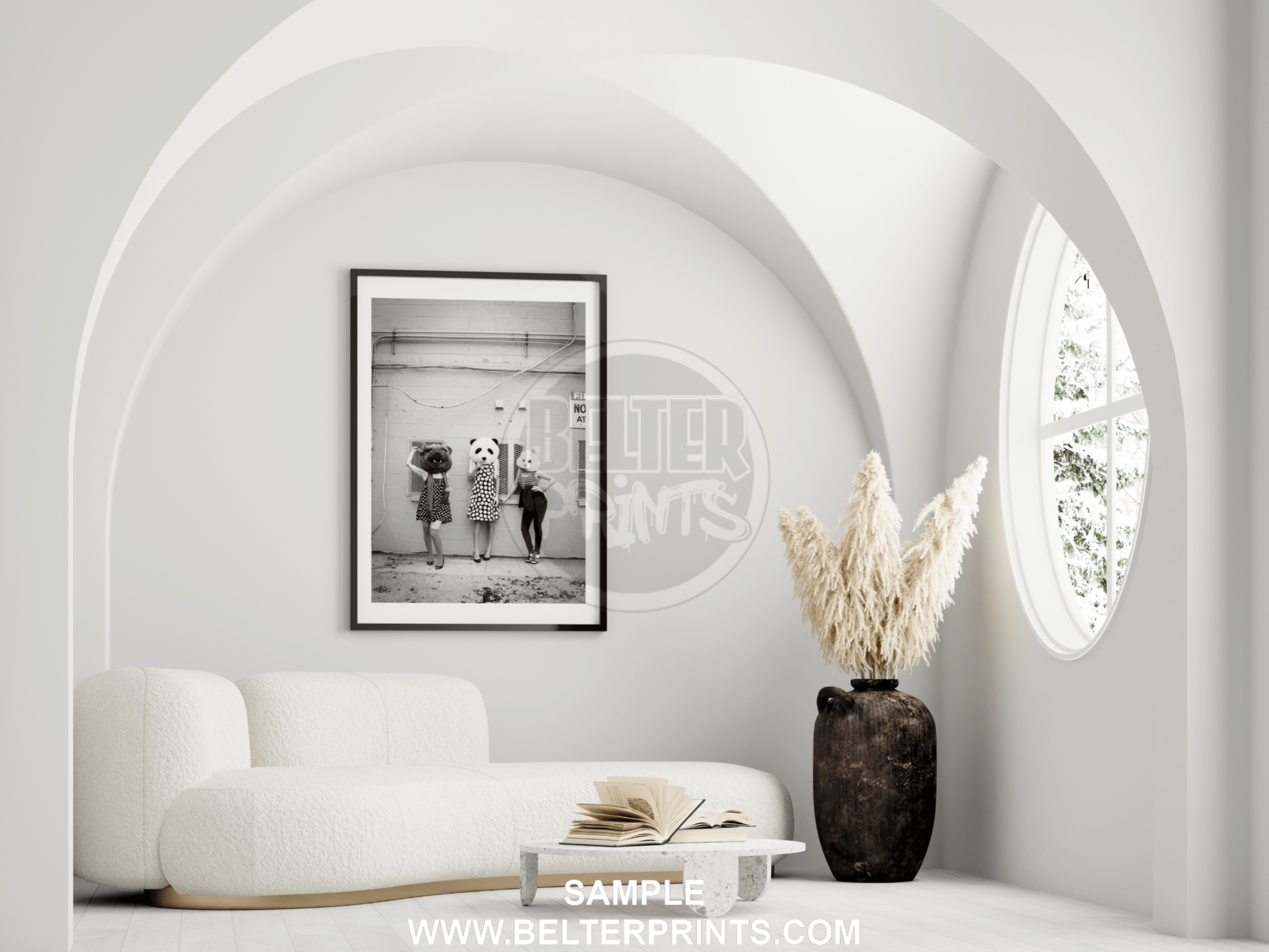 poster-wild-elegance-animal-hats-black-white-wall-art-print