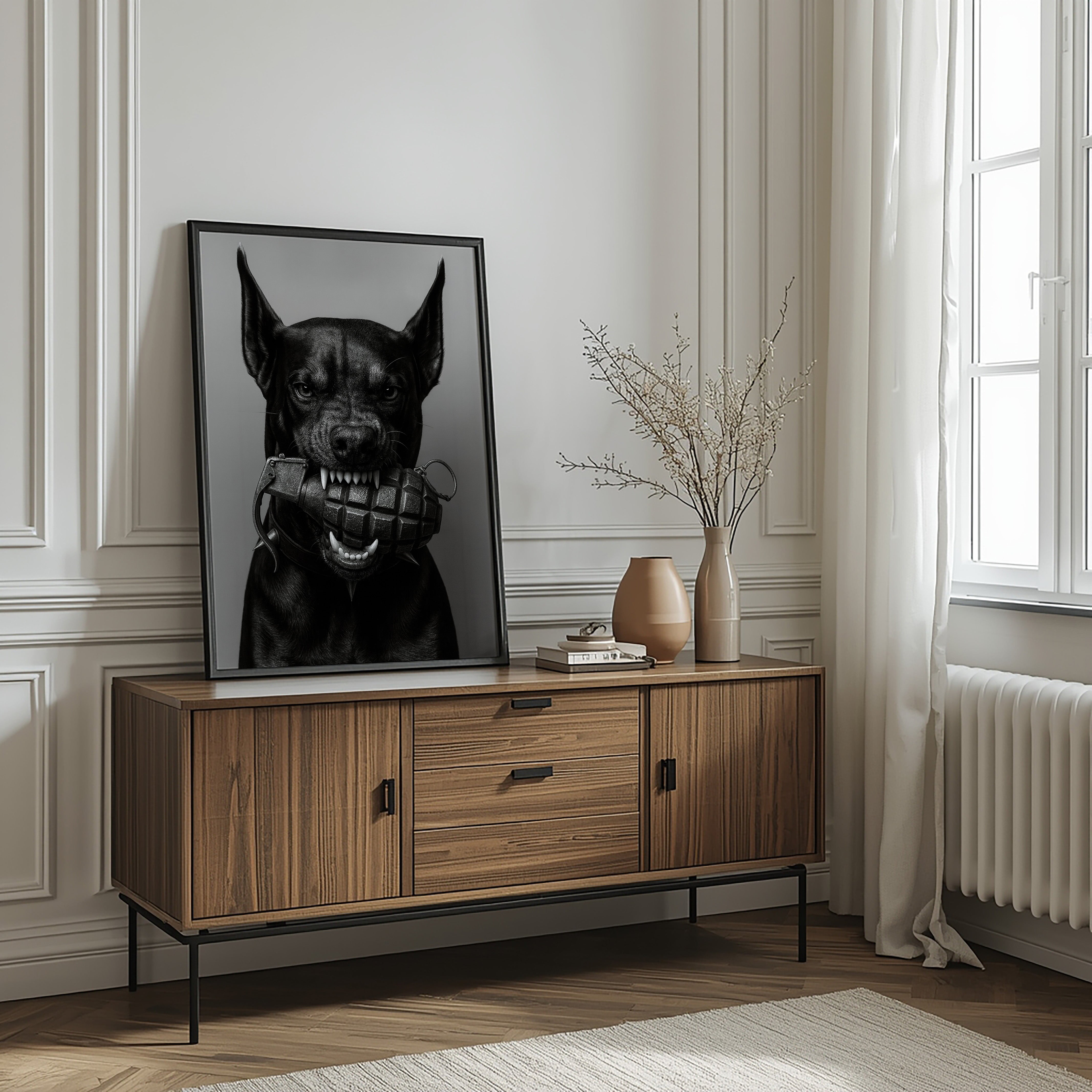 Conversation Grenade | Fierce Doberman Wall Art Print
