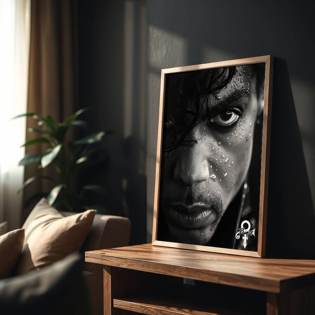 Prince Portrait Wall Art | Iconic Black & White Portrait Print