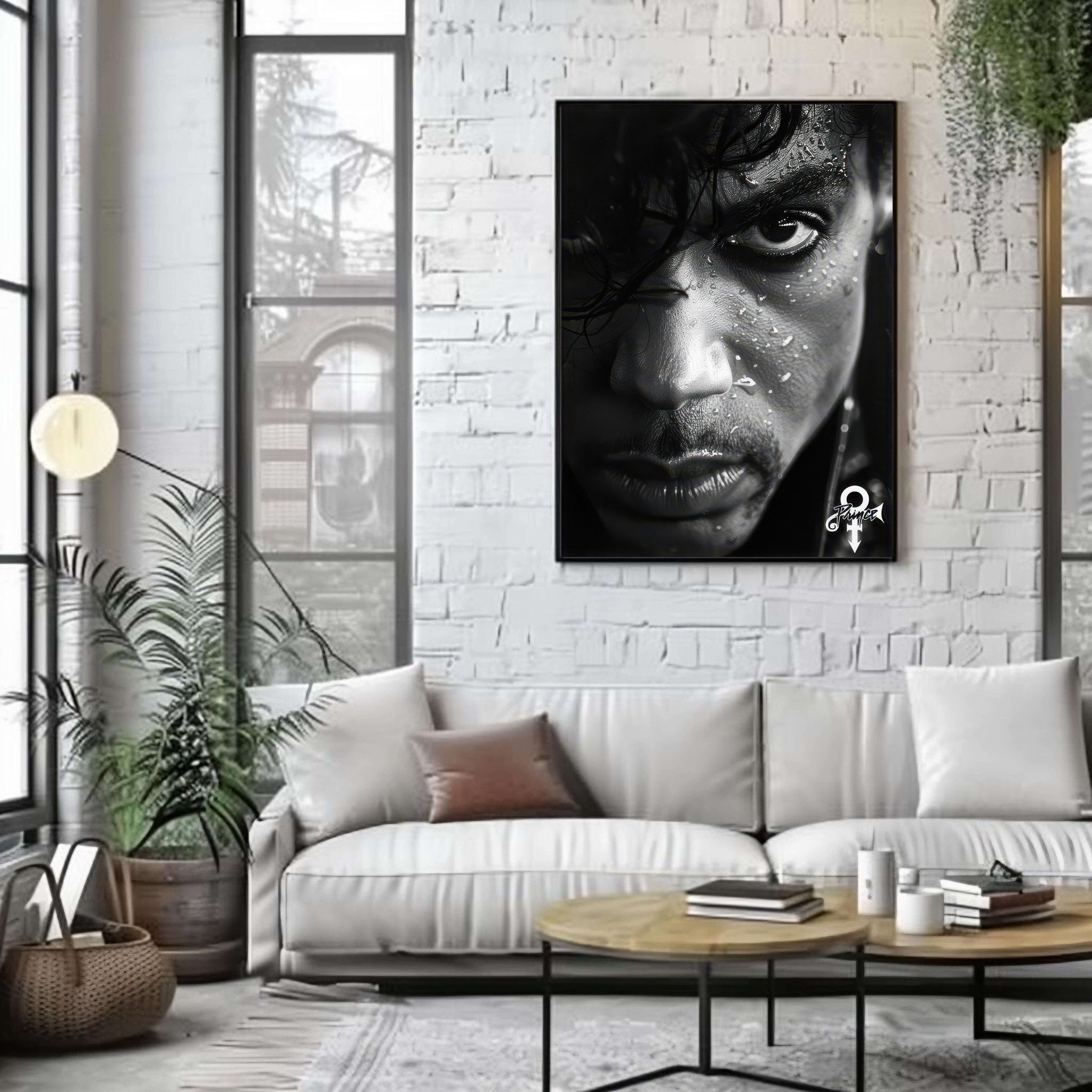 Prince Portrait Wall Art | Iconic Black & White Portrait Print