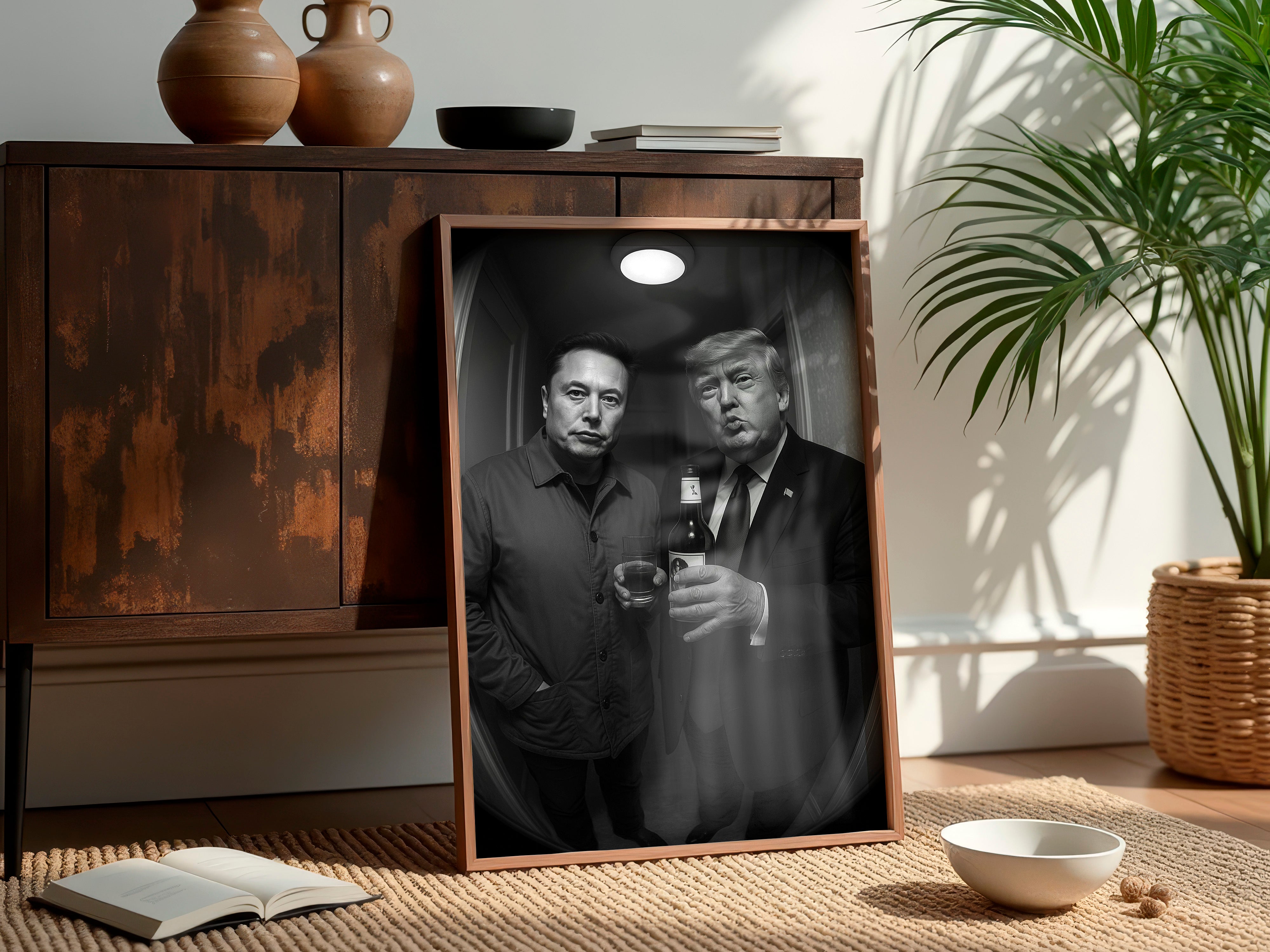Putin & Kim Elon & Trump | Door Cam Satirical 2-Print Bundle