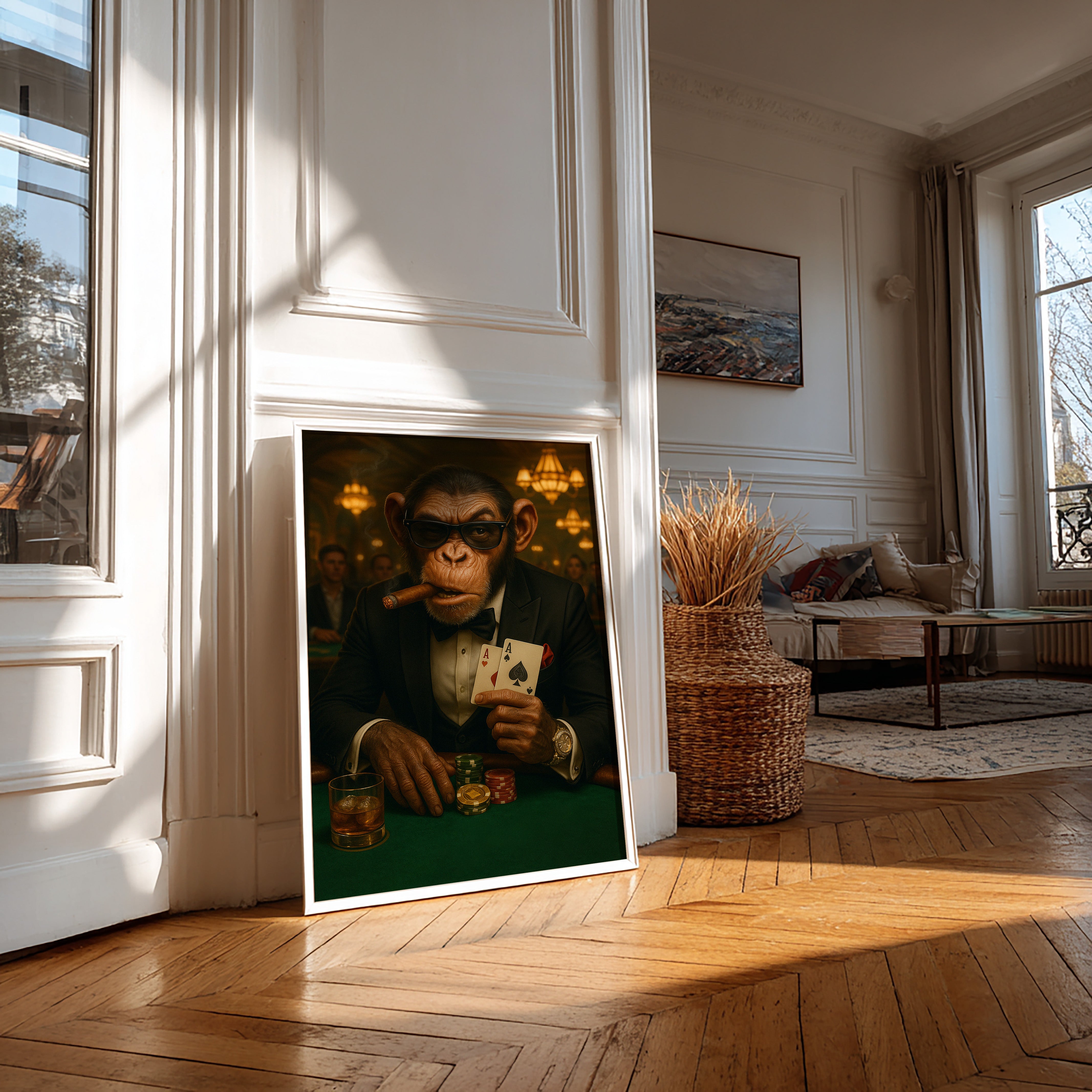 High Rolling Chimp | High Stakes Casino Wall Art Print