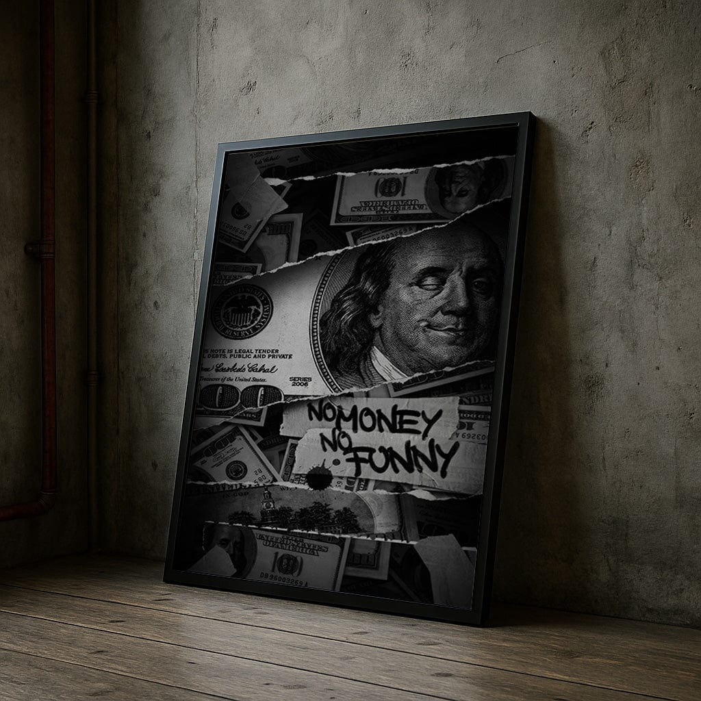 No Money No Funny | Graffiti Dollar Wall Art Print