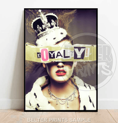 Royalty Wall Art Print – Woman Wearing Crown with Bold Text Overlay