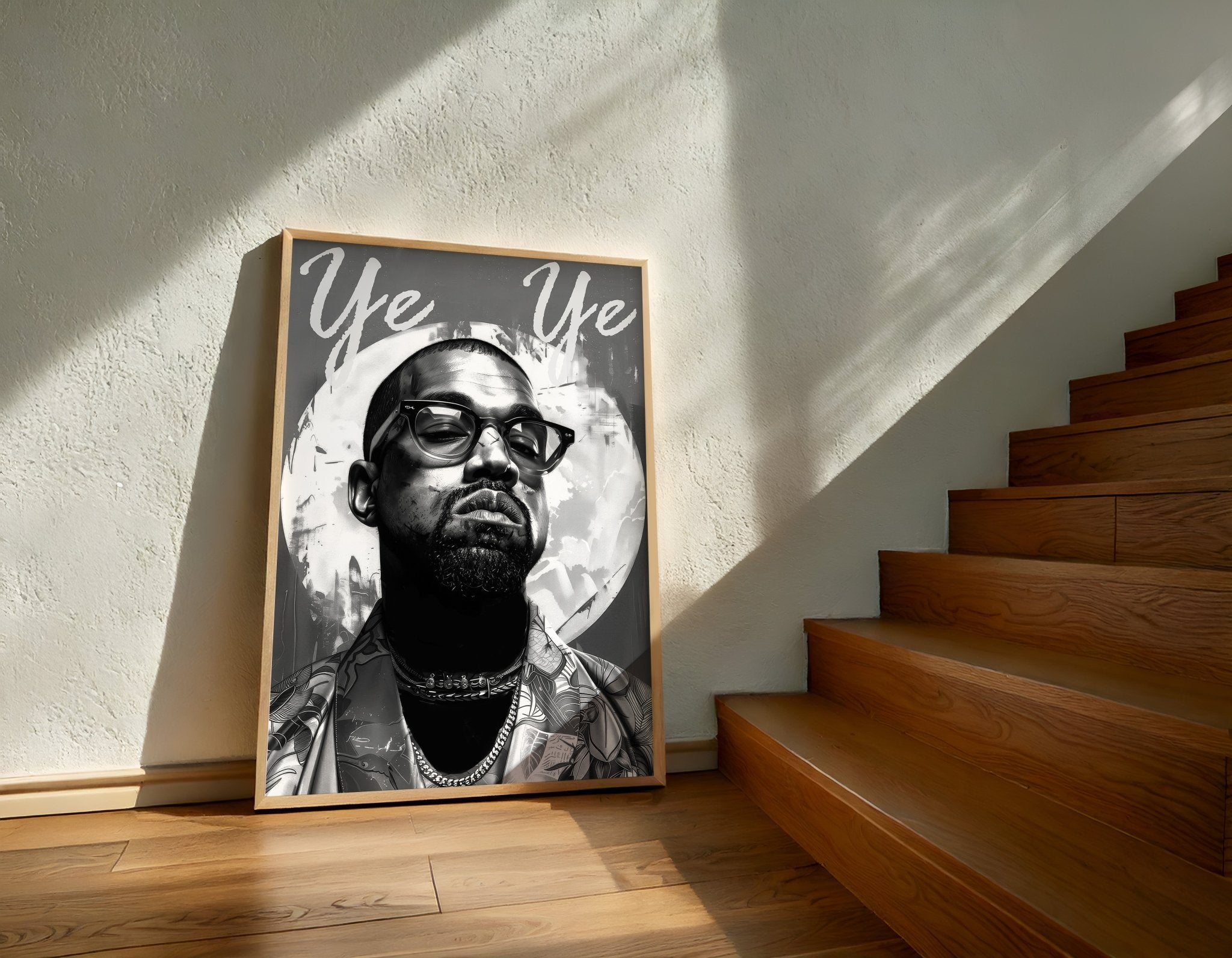 Saint Ye | Kanye West Monochrome Icon Wall Art Print