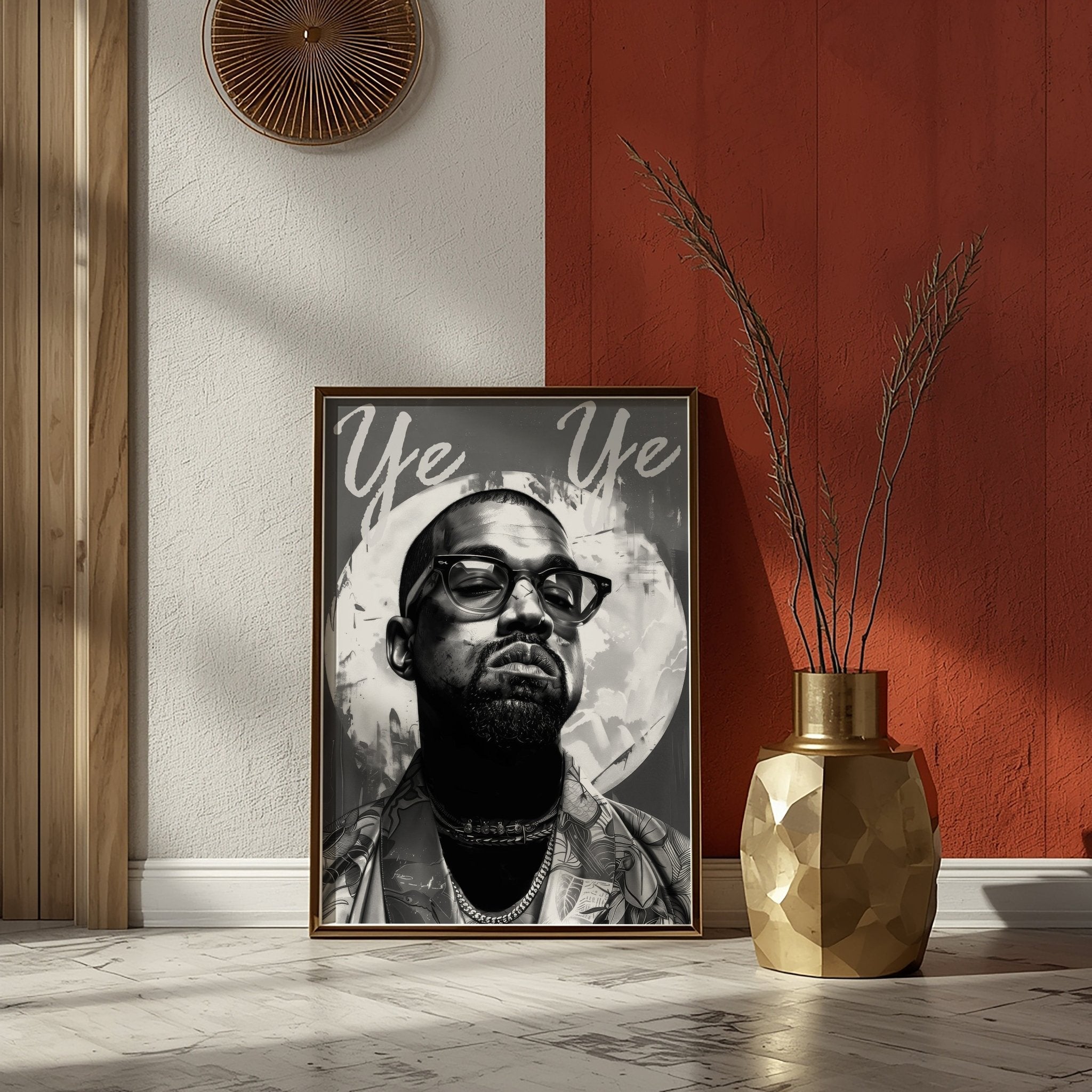 Saint Ye | Kanye West Monochrome Icon Wall Art Print