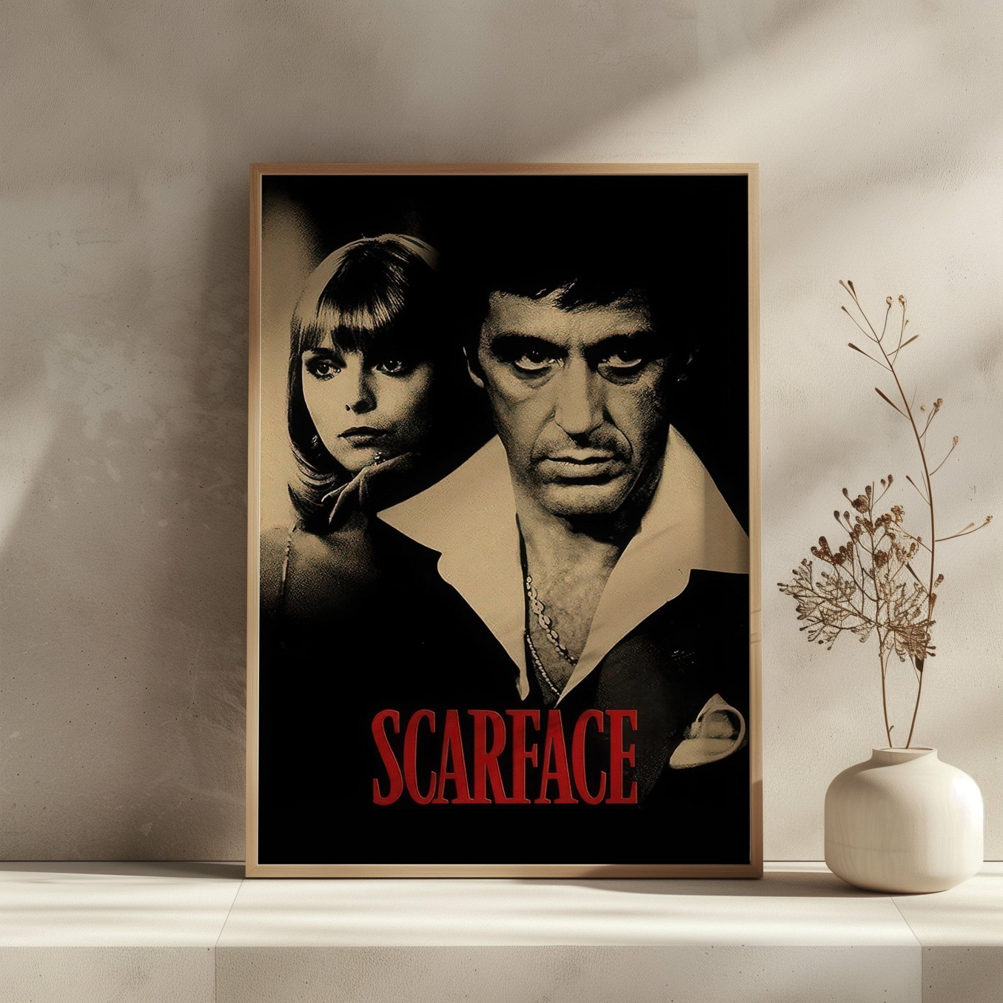 Scarface Movie | Tony Montana & Elvira Vintage Wall Art Print - Print