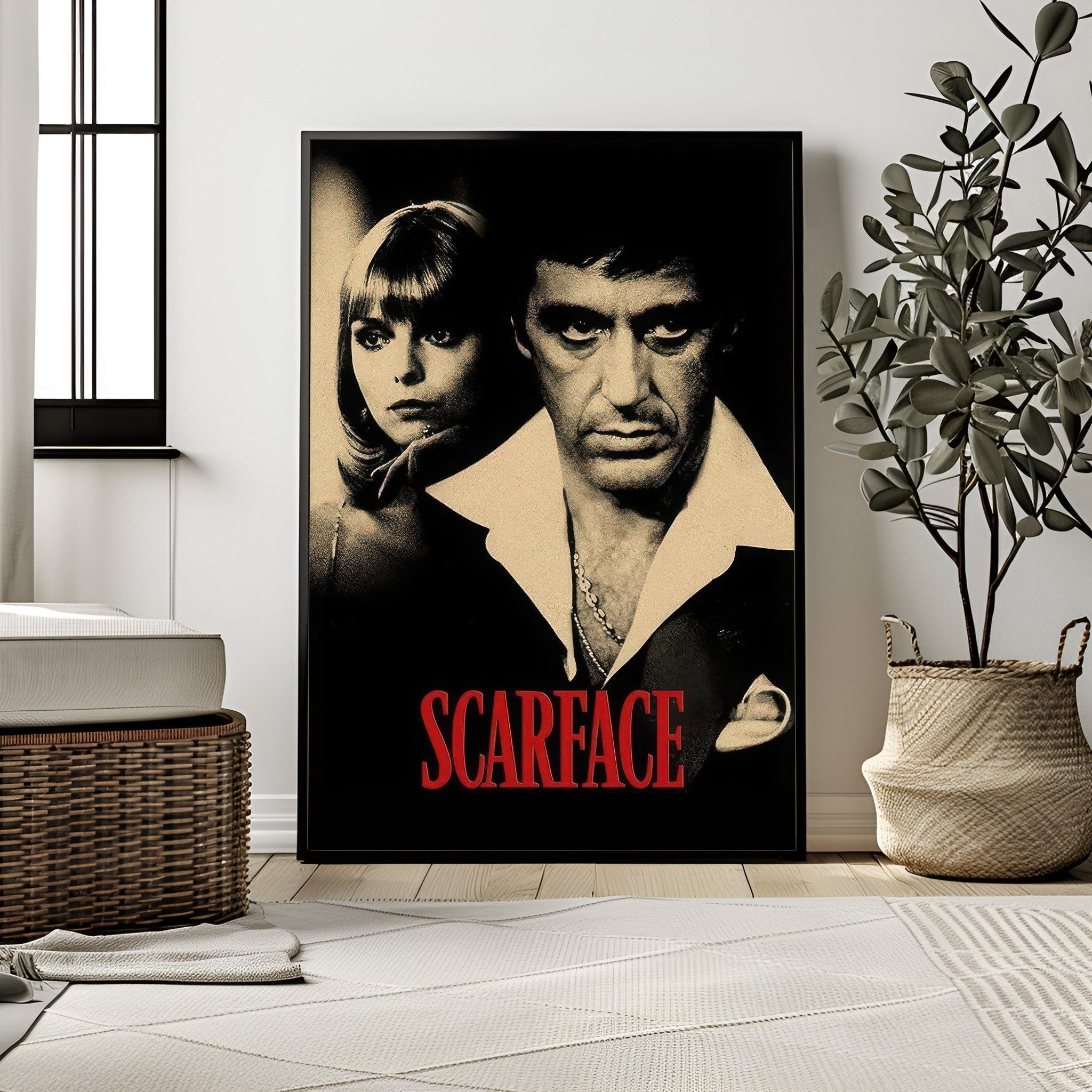 Scarface Movie | Tony Montana & Elvira Vintage Wall Art Print - Print