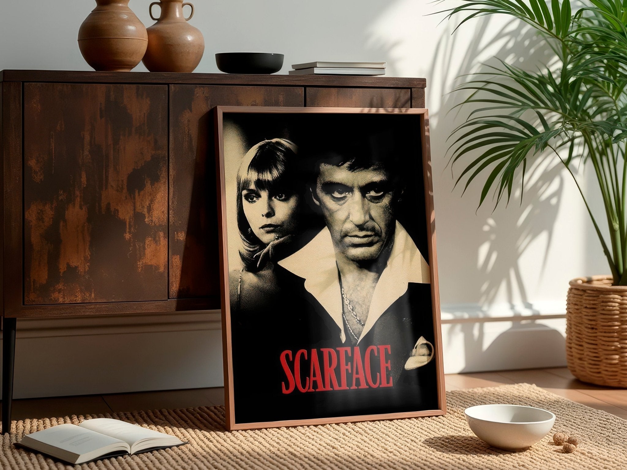 Scarface Movie | Tony Montana & Elvira Vintage Wall Art Print - Print