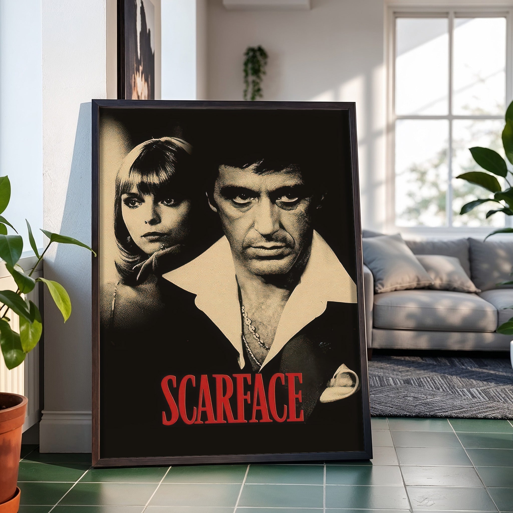 Scarface Movie | Tony Montana & Elvira Vintage Wall Art Print - Print