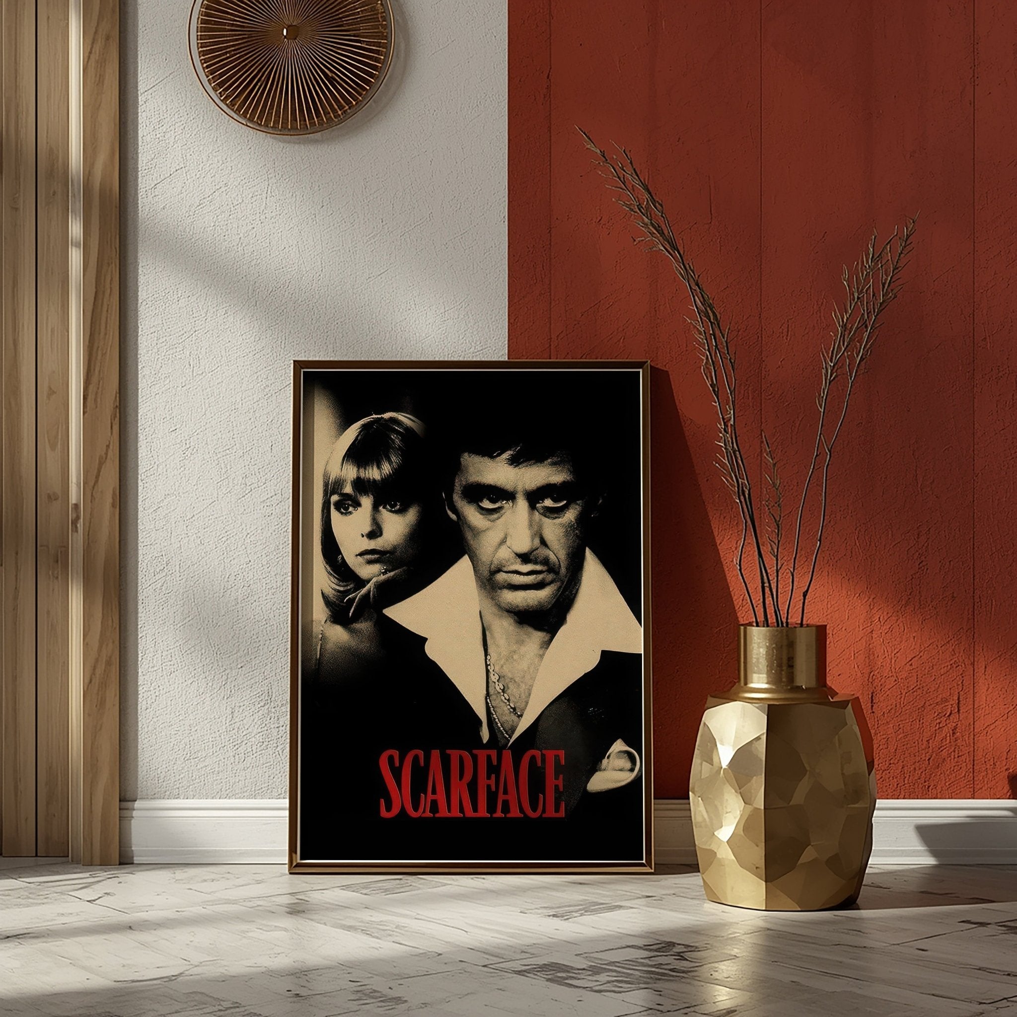 Scarface Movie | Tony Montana & Elvira Vintage Wall Art Print - Print