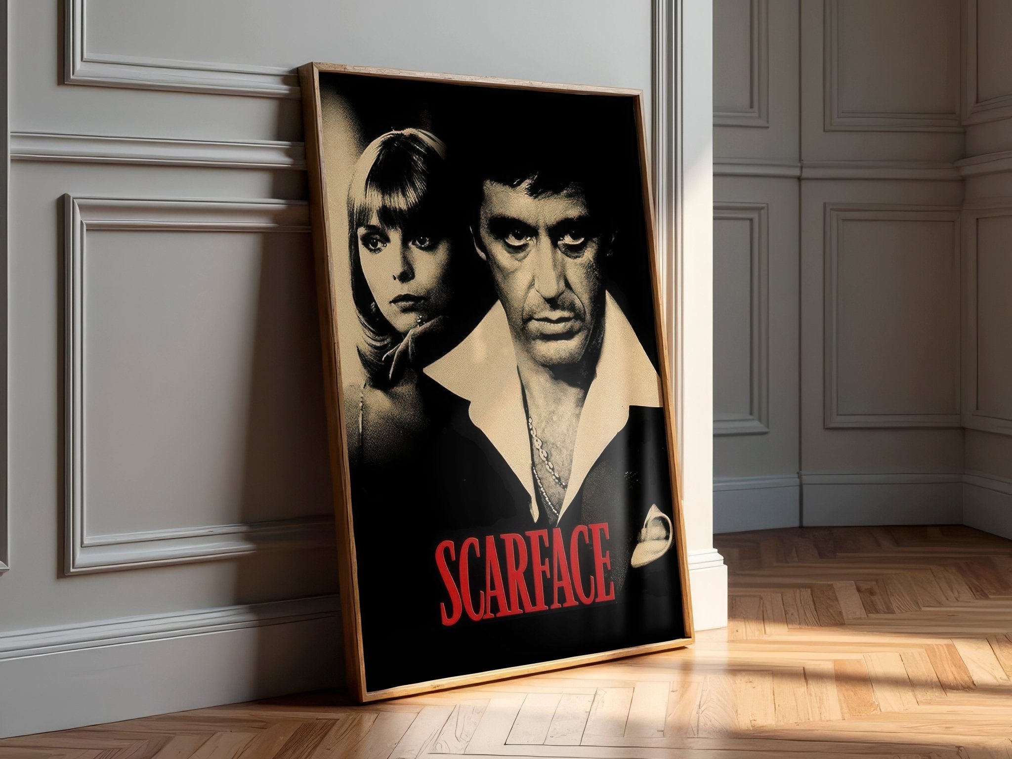 Scarface Movie | Tony Montana & Elvira Vintage Wall Art Print - Print