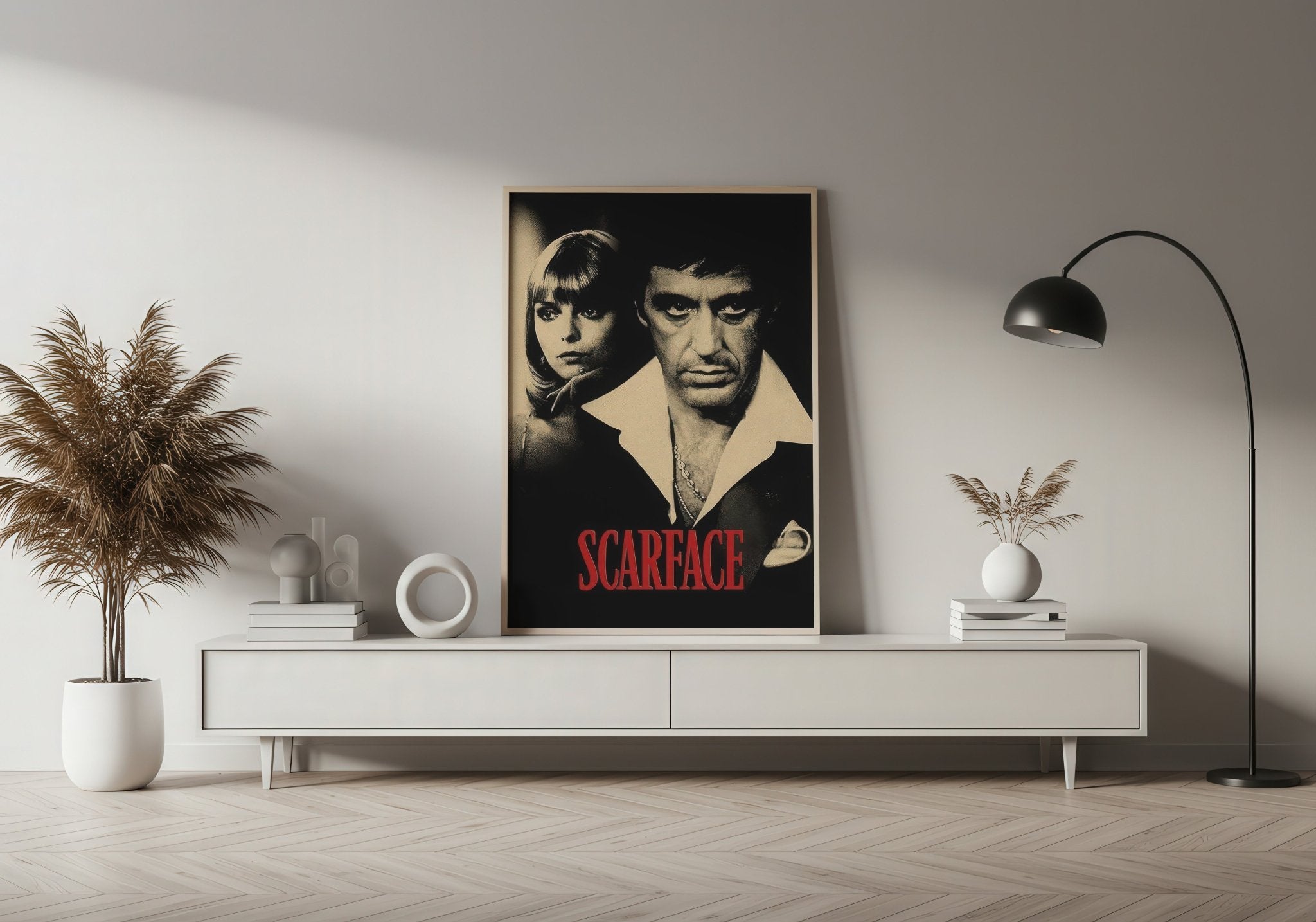 Scarface Movie | Tony Montana & Elvira Vintage Wall Art Print - Print