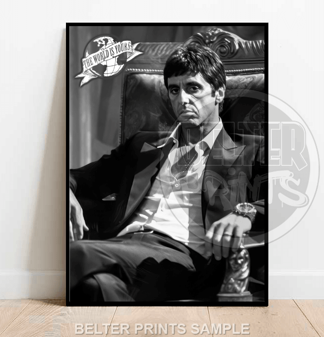 scarface wall art, tony montana portrait print