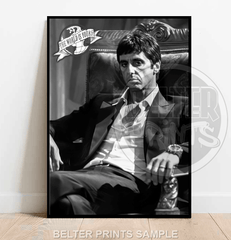 scarface wall art, tony montana portrait print
