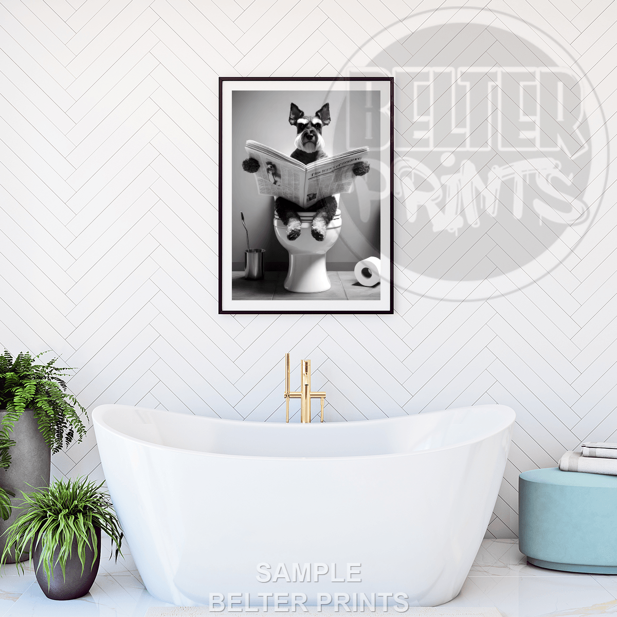 schnauzer-on-toilet-wall-art-print-quirky

