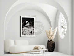 smoke-show-woman-sunglasses-black-white-wall-art-print-wall