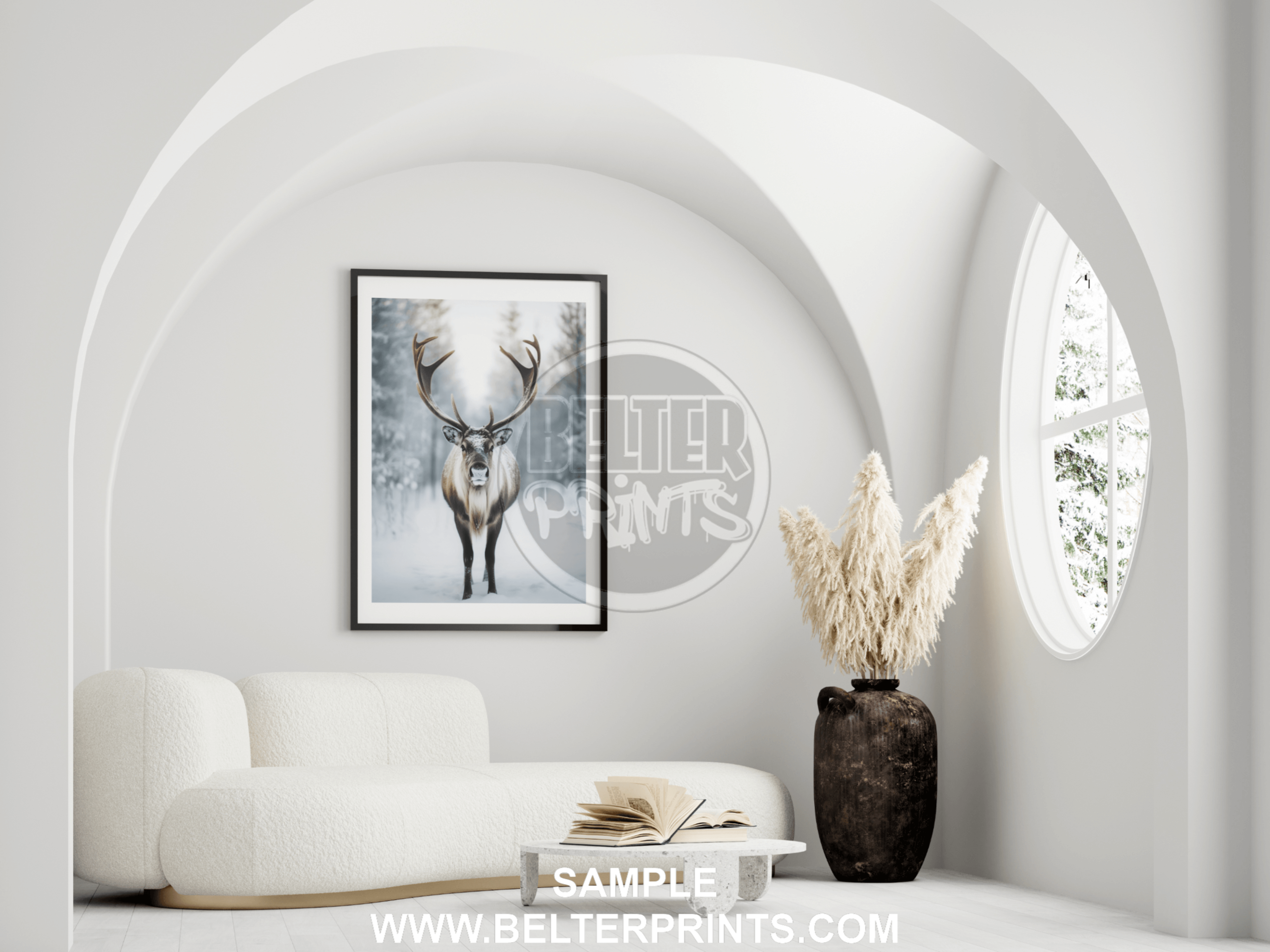 stag-portrait-in-snow-wall-art-print-poster