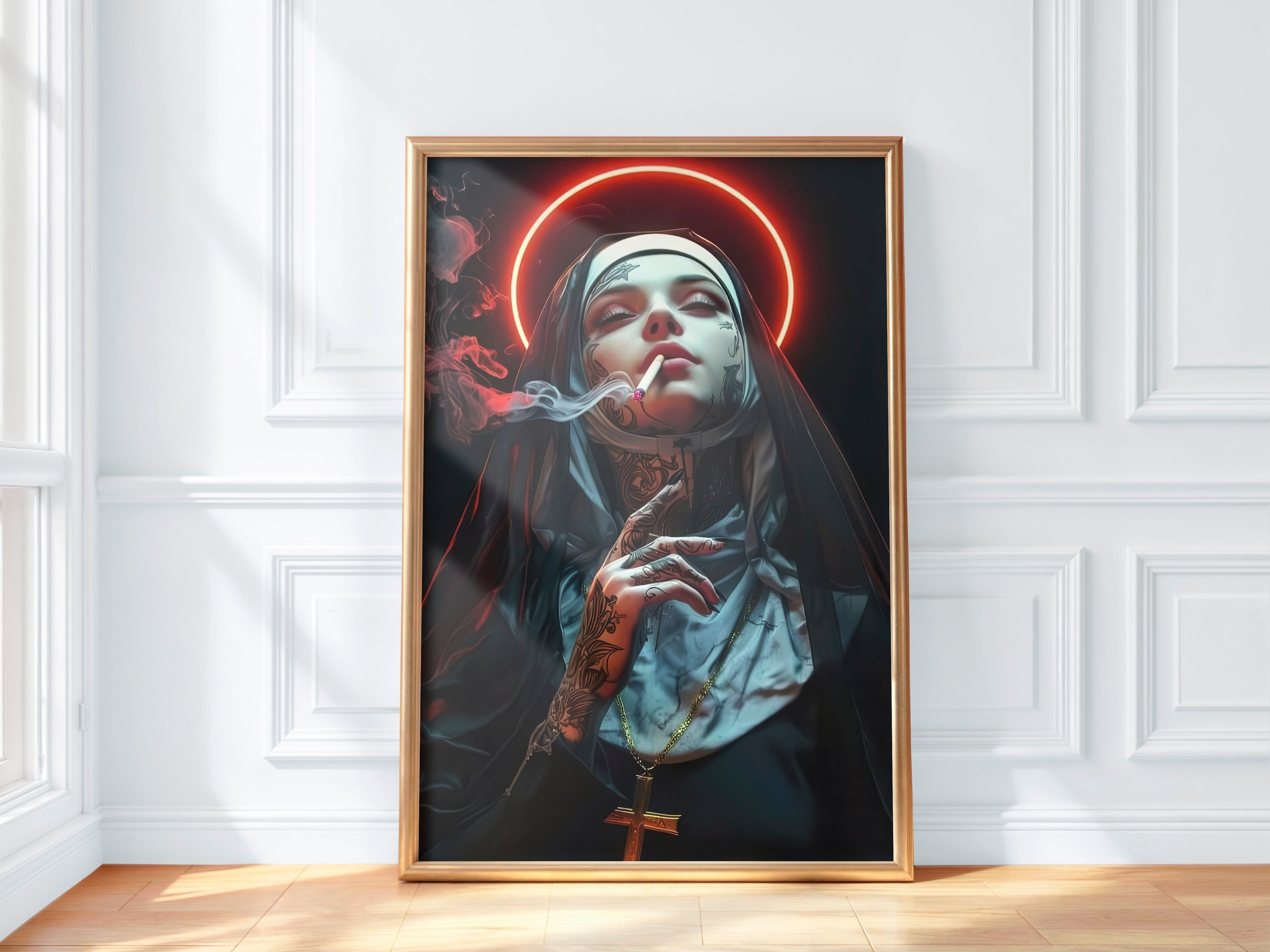 Holy Smoke | Tattooed Nun Rebellion Art Print