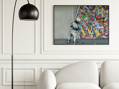 street-art-print-boy-pulling-curtain-graffiti-reveal