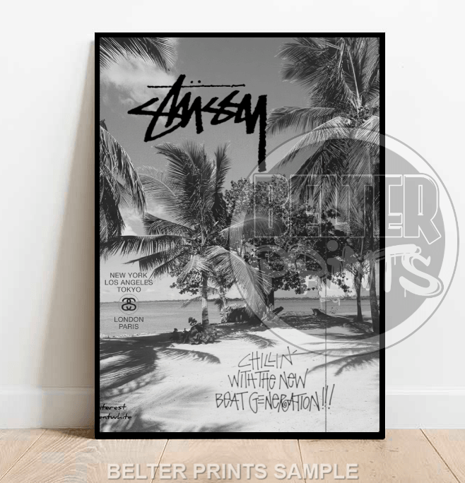 stussy beach wall art