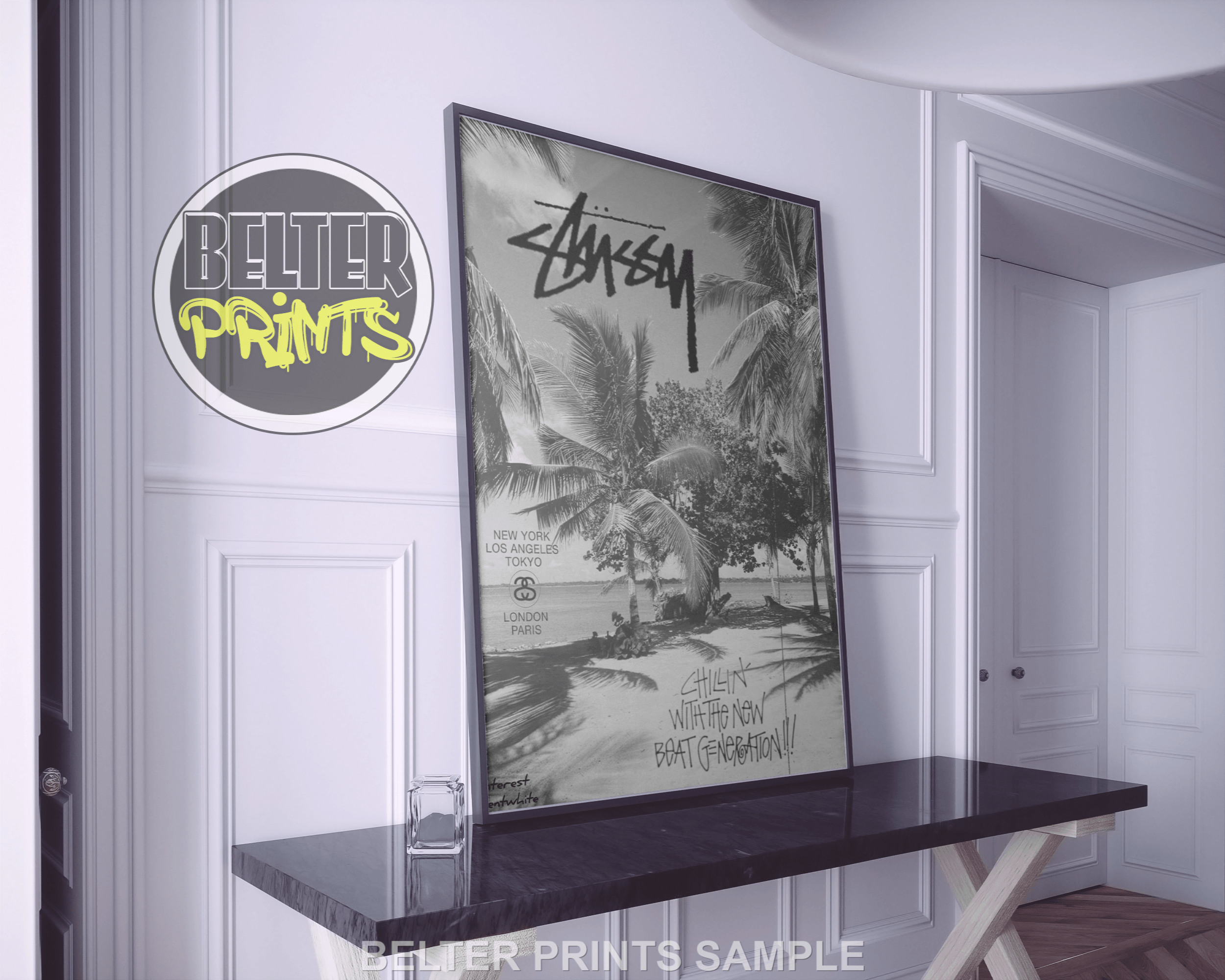 stussy beach wall art print
