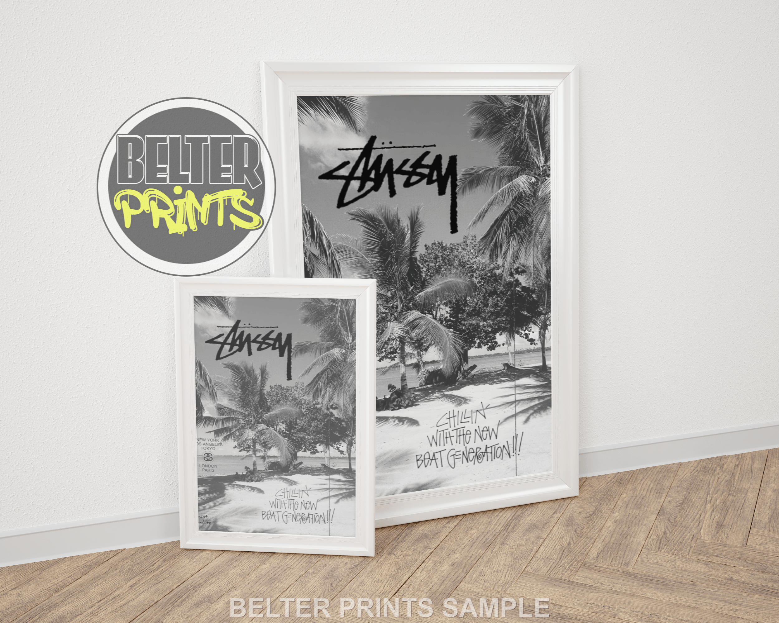 stussy beach wall art print decor