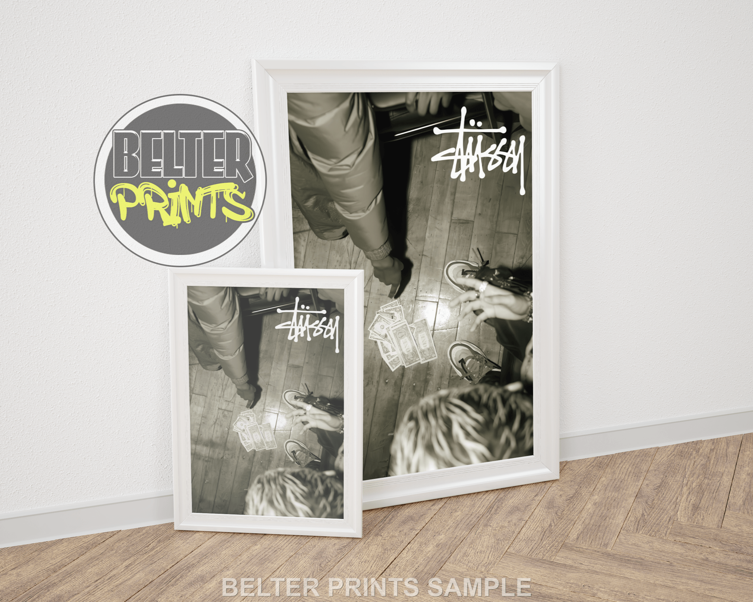 stussy hustle money wall art print
