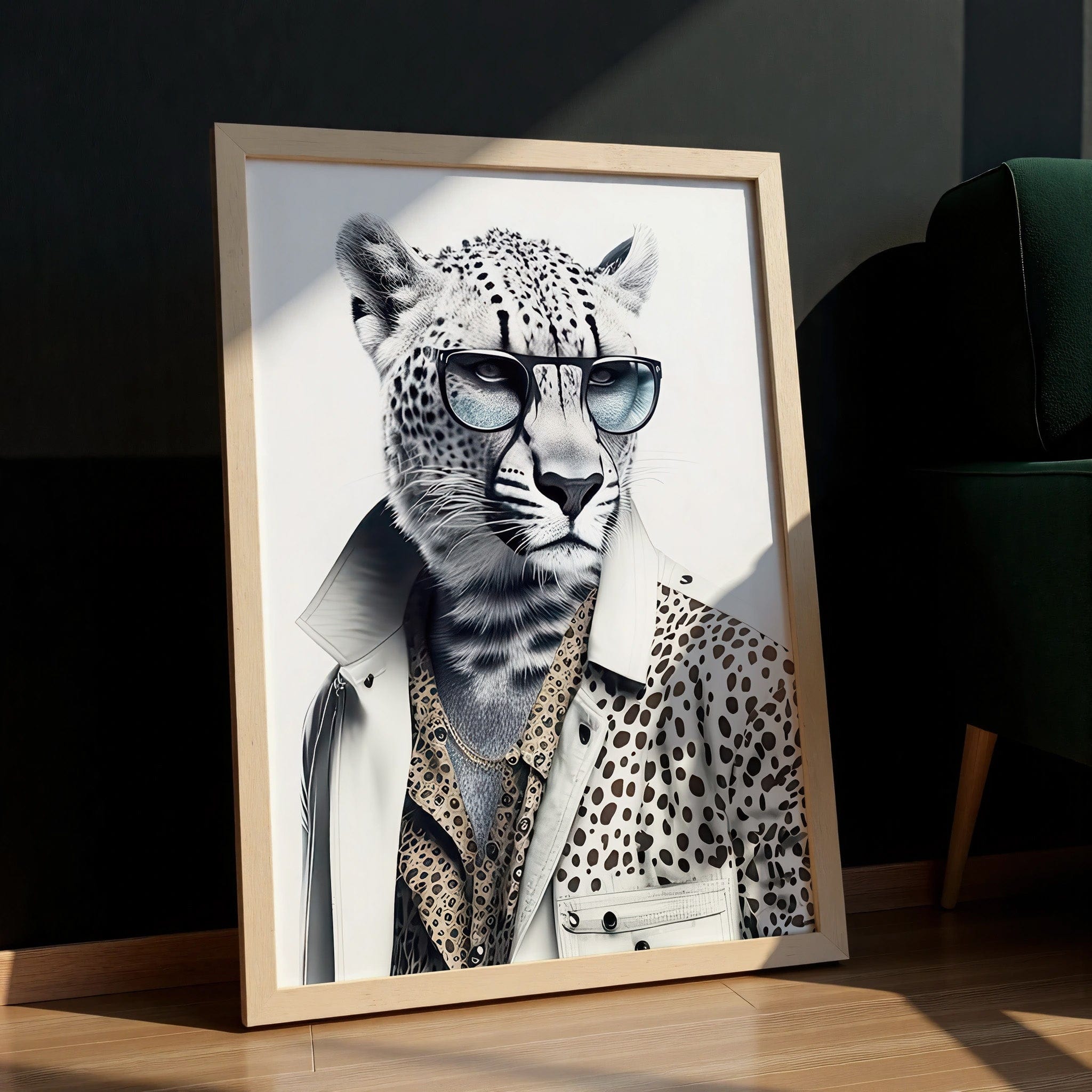 cheetah-wall-decor-animal-painting-with-glasses