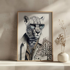 Stylish Snow Leopard | Cool Fashionable Animal Wall Art Print