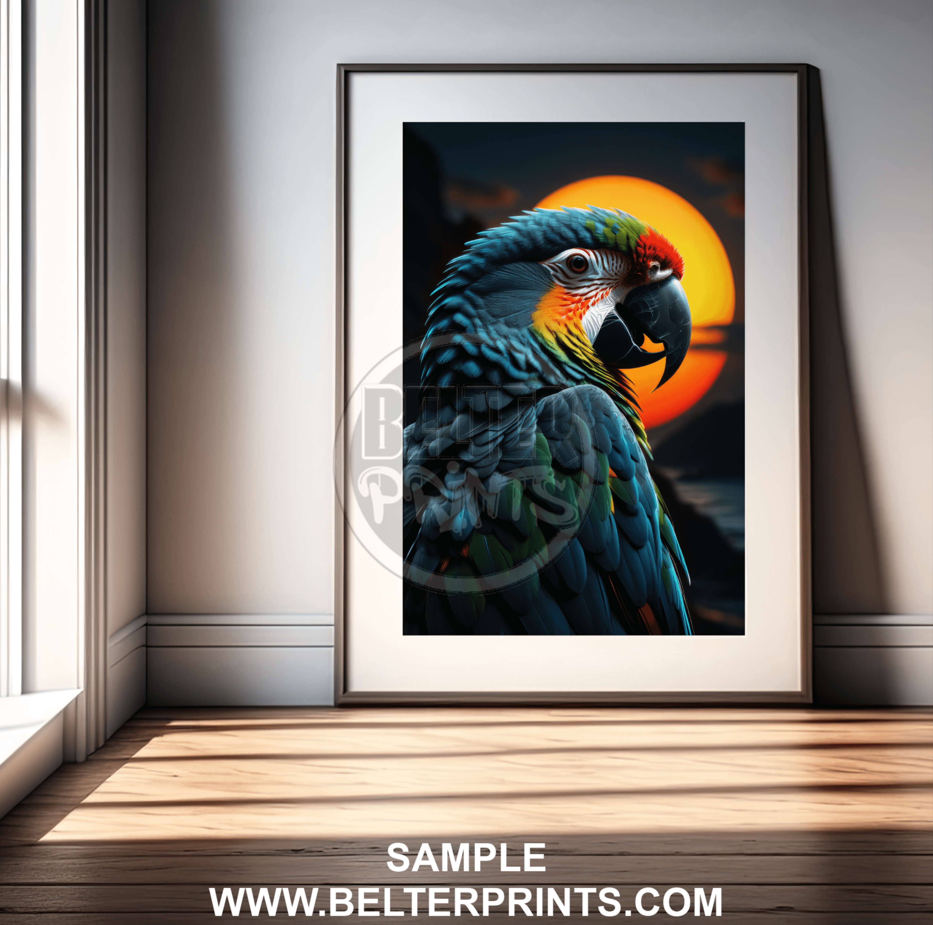 sunset-macaw-parrot-wall-art-print-decor