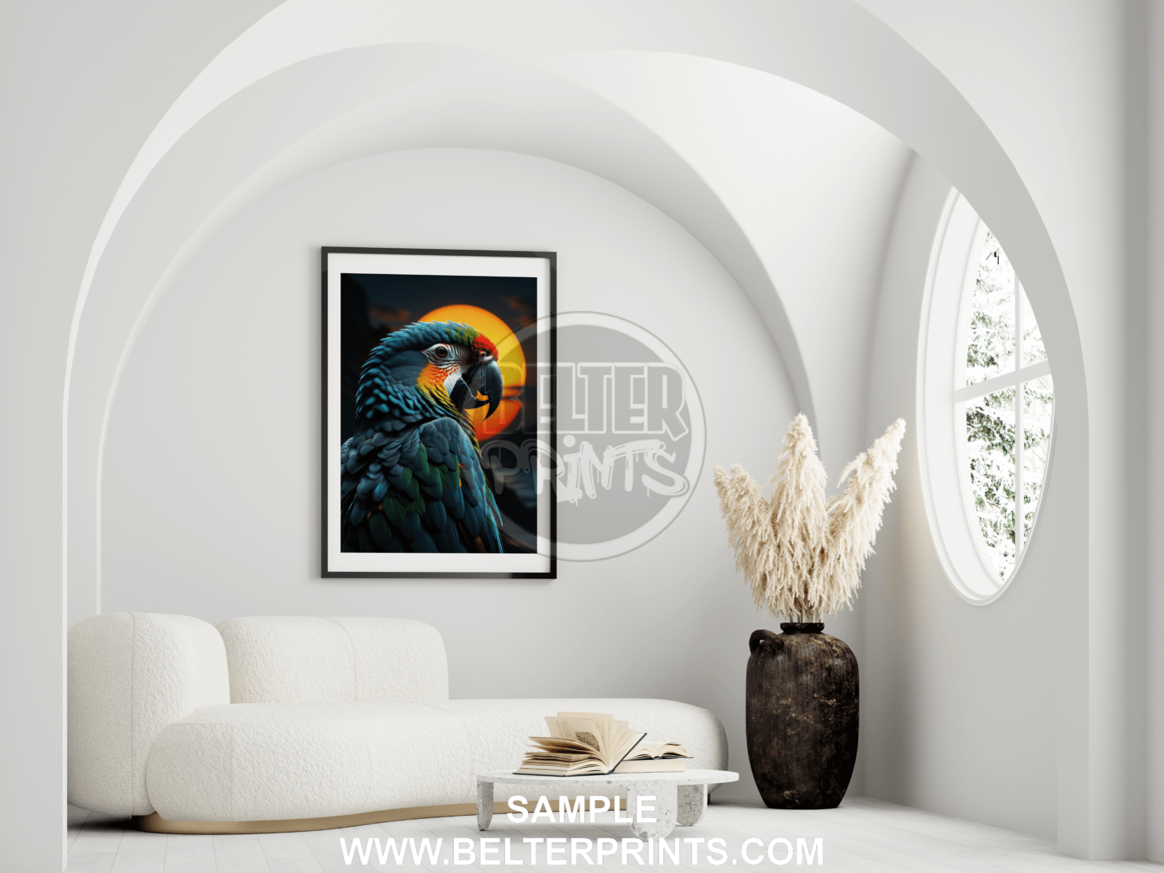 sunset-macaw-parrot-wall-art-print-poster