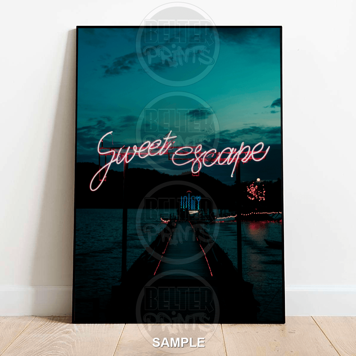 Sweet Escape | Neon Travel Wall Art Print - A4 – 21x29cm (8x12’’) - Print